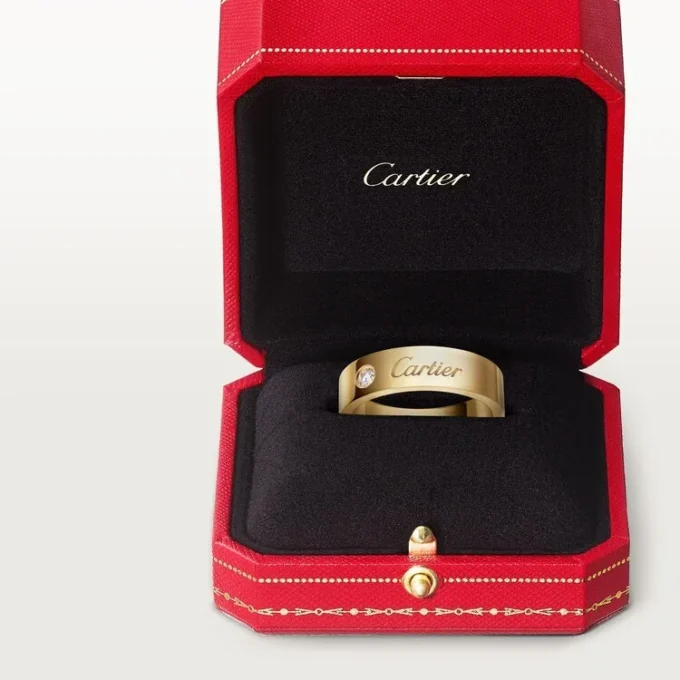 C De Cartier Wedding Ring, 5 Mm Width, 1 Diamond