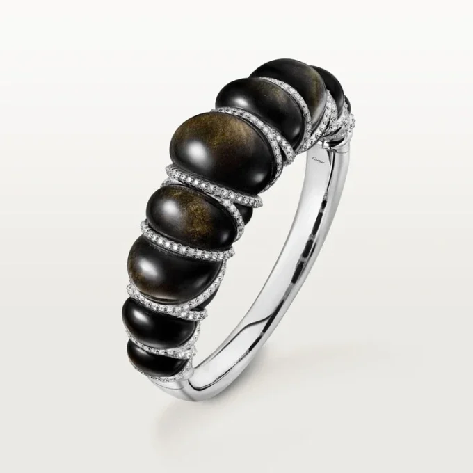 Cartier Libre Tressage Bracelet, Obsidian, Diamonds