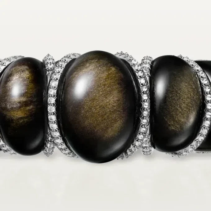 Cartier Libre Tressage Bracelet, Obsidian, Diamonds