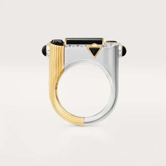 Geometrie & Contrastes Ring, Onyx, Paved