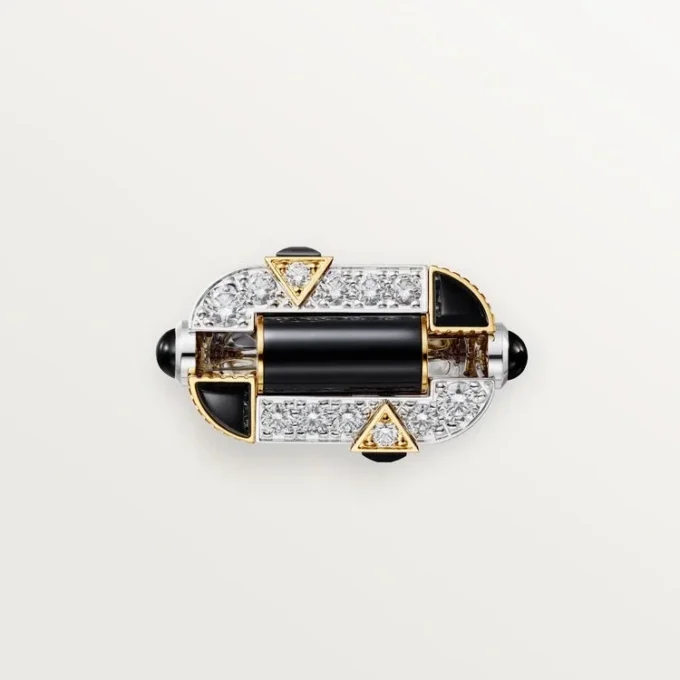 Geometrie & Contrastes Ring, Onyx, Paved