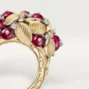 Grain De Cafe Ring, Rubellite, Semi-Paved