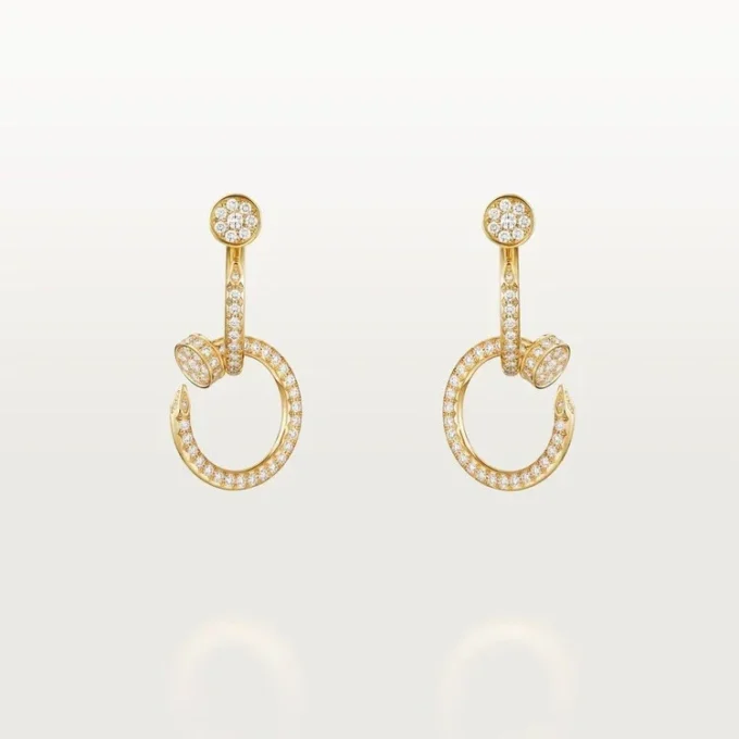 Juste Un Clou Earrings, Double, Paved