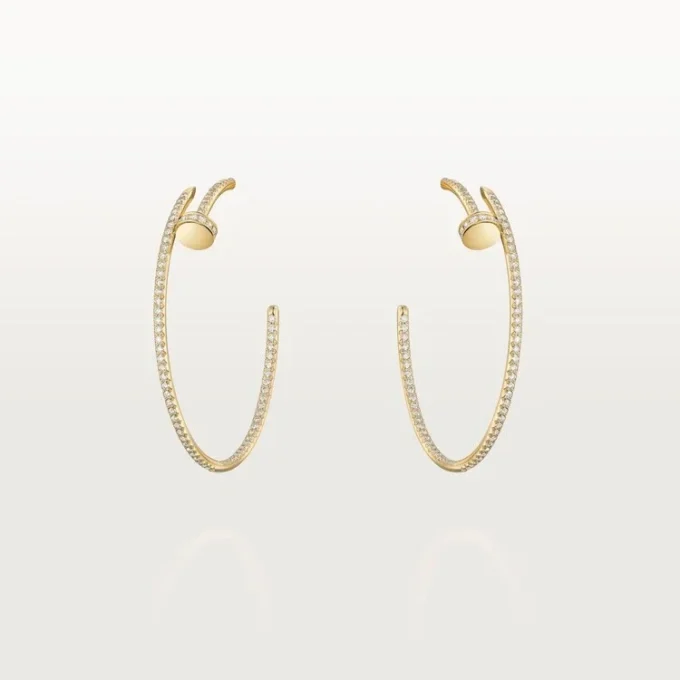 Juste Un Clou Hoop Earrings, Large Model, Paved