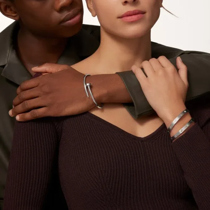 Love Bracelet, Classic Model, Brushed, 4 Diamonds
