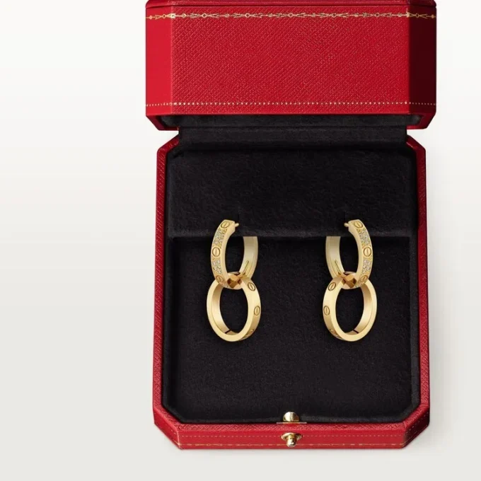 Love Earrings, Multiwear, Half-Paved