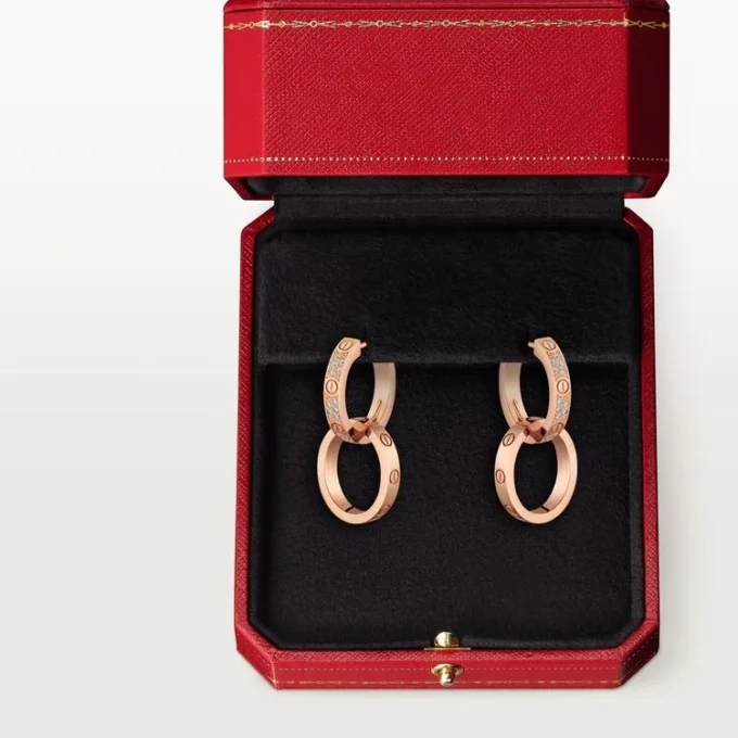 Love Earrings, Multiwear, Half-Paved