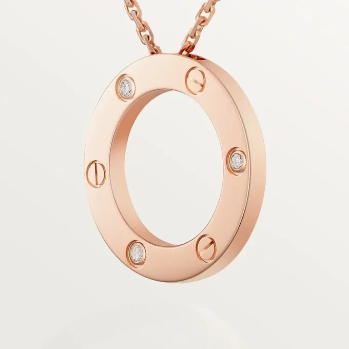 Love Necklace, 3 Diamonds – Rose Gold, Diamonds – Cartier