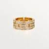 Maillon Panthere Ring, 3 Half Diamond-Paved Rows – Pink Gold, Diamonds – Cartier