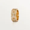 Maillon Panthere Ring, 3 Half Diamond-Paved Rows – Pink Gold, Diamonds – Cartier