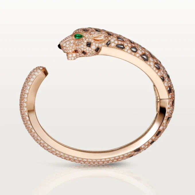 Panthere De Cartier Bracelet, Obsidian, Paved