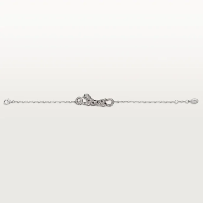 Panthere De Cartier Bracelet, on Chain, Half-Paved