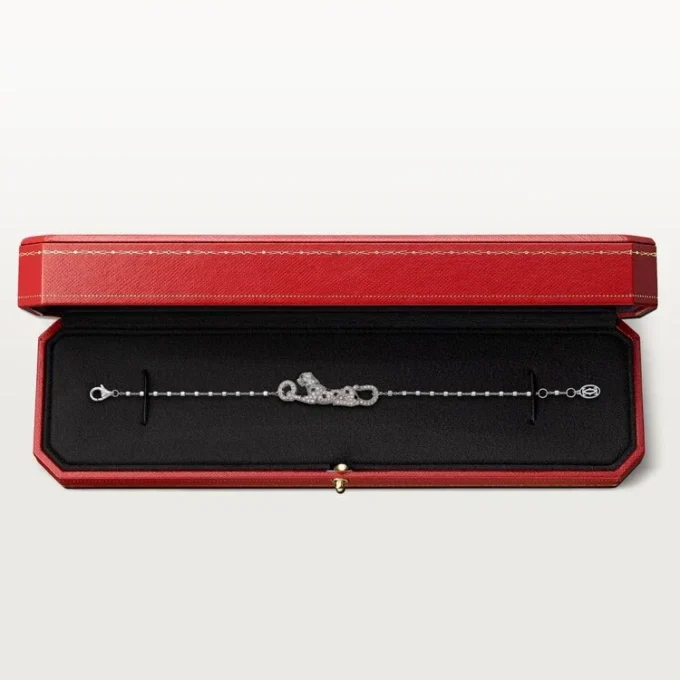 Panthere De Cartier Bracelet, on Chain, Half-Paved