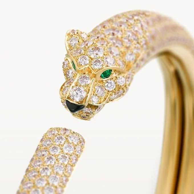 Panthere De Cartier Bracelet, Small Model, Half-Paved