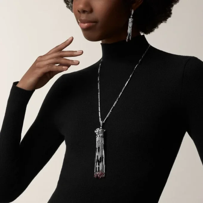 Panthere De Cartier Long Necklace, Ruby, Multi-Wear, Large Model, Paved