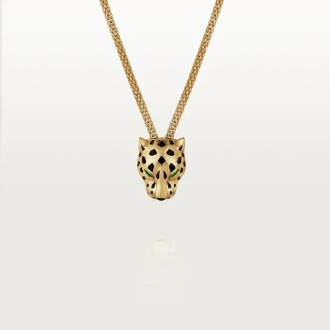 Panthere De Cartier Necklace – Yellow Gold, Lacquer, Diamonds, Tsavorite Garnet, Onyx – Cartier
