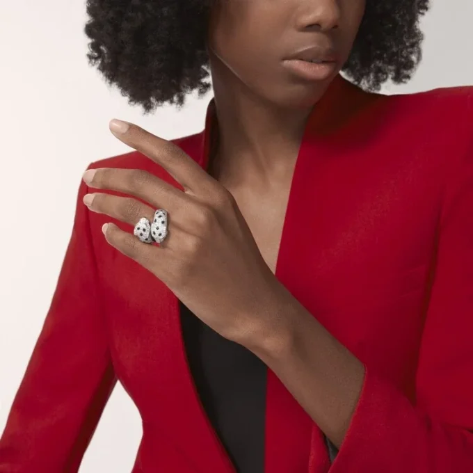 Panthere De Cartier Ring, Articulated, Paved