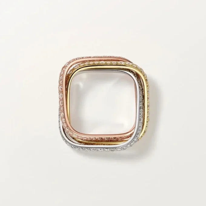 Trinity Cushion Ring, Classic Model, Paved