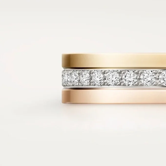 Vendome Louis Cartier Wedding Band, 4.8 Mm Width, Paved