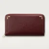 Zipped International Wallet, Must De Cartier – Burgundy Calfskin, Golden Finish – Cartier